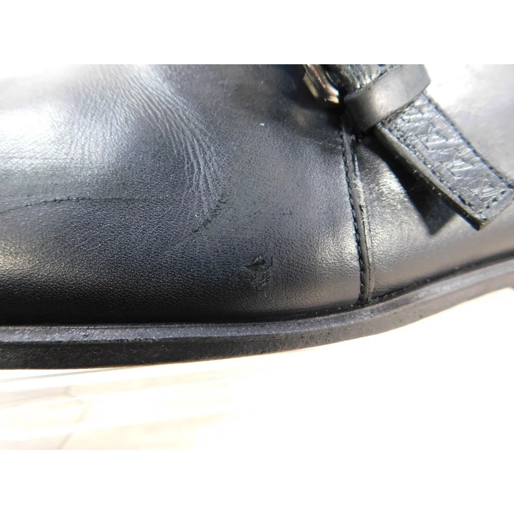 Louis Vuitton Mens Black Leather Single Monk Strap Dress Shoes Size 8M Luxury